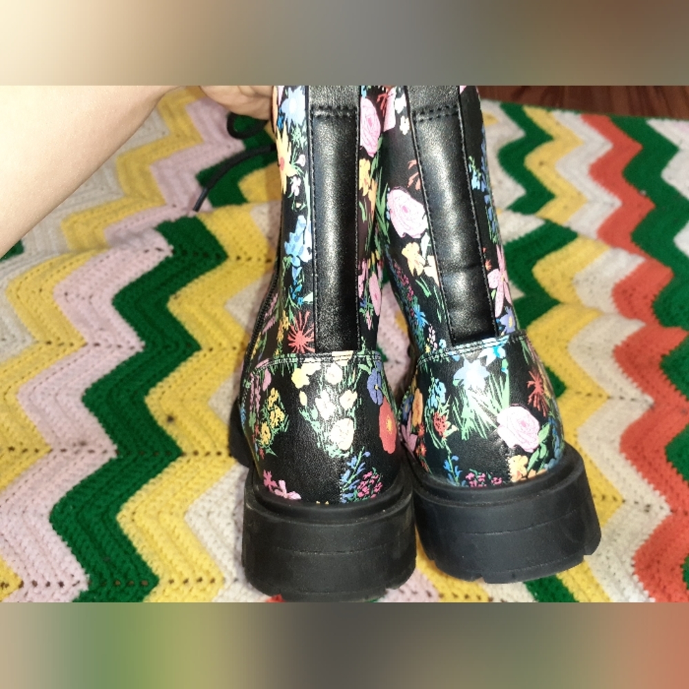 Floral Combat Boots - Picture 5 of 6